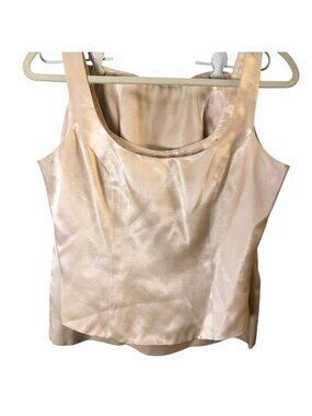 VTG MODA INT'L 2 Piece Pencil & Skirt Corset Top Set Women's size 6 Ivory Satin